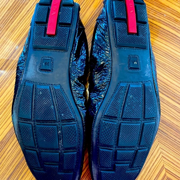 Prada sport black ballerina ballet flat shoe patent leather AUTHENTIC from Saks - Picture 7 of 11